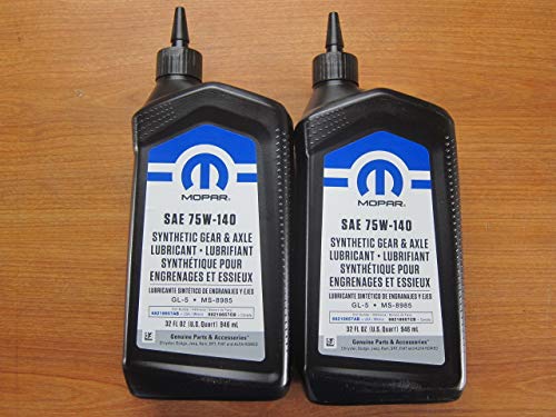 Mopar SAE 75W-140 Synthetic Gear & Axle Lubricant - 2 Quarts - OEM Quality for Optimal Performance