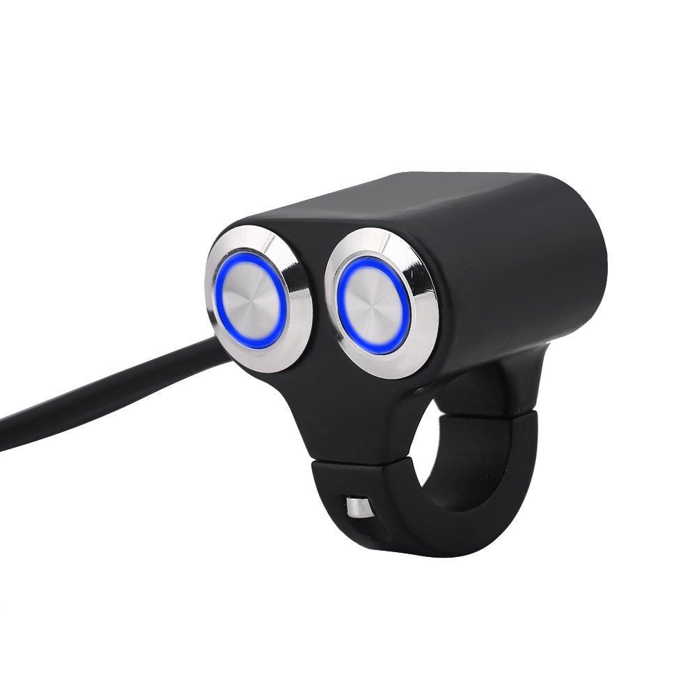 Handlebar Mount Switch, Waterproof Handlebar Switch High Low On Off Buttons Motorcycle Handlebar Switch 7/8Inch 22Mm Self-Return/Manual-Return Switch(A: Manual-Return Type) Motorcycle Handlebars