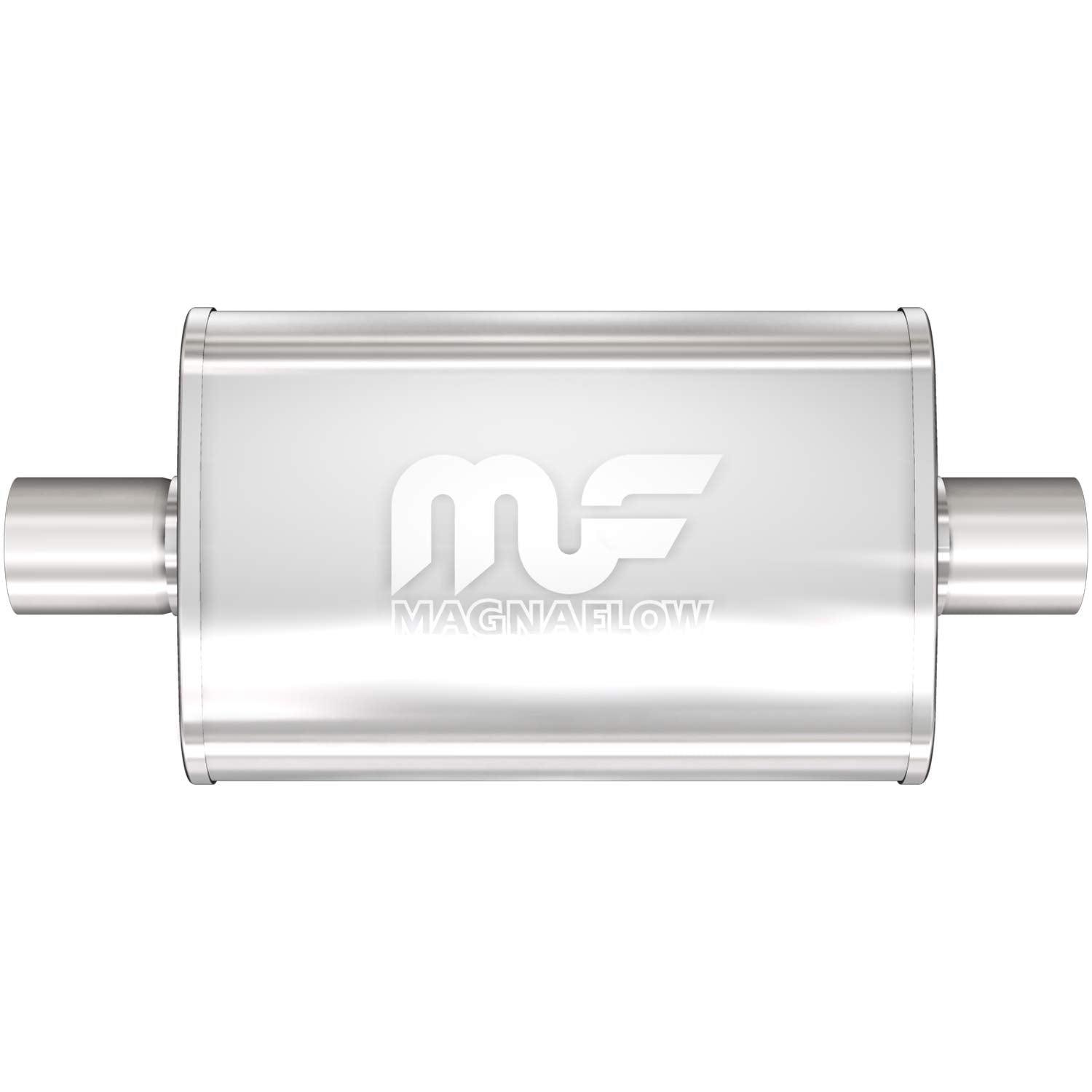Magnaflow Performance Exhaust Muffler 11216: 2.5' Inlet/Outlet, 4X9X14' Oval, Stainless Steel, Satin Finish