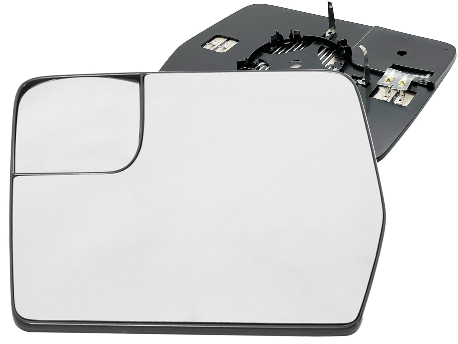 Auto Parts Avenue Heated Driver Side Mirror Glass with Spotter Glass for 2011-2014 F150 Pickup Truck - Chrome