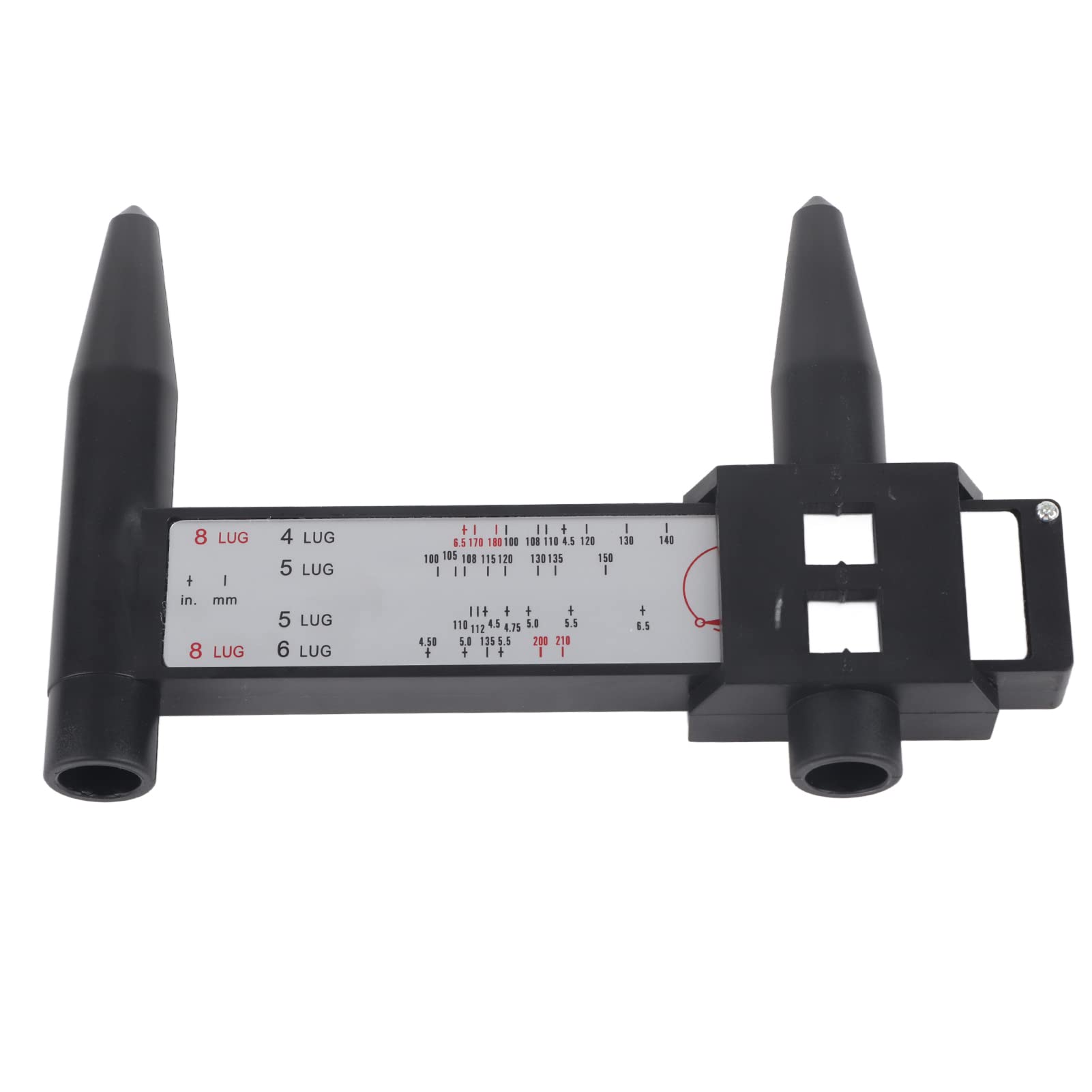 Rim Bolt Pattern Measuring Tool,Car Wheel Rim Bolt Pattern Sliding Measuring Gauge Tool Pcd Ruler 4 5 6 8 Lug