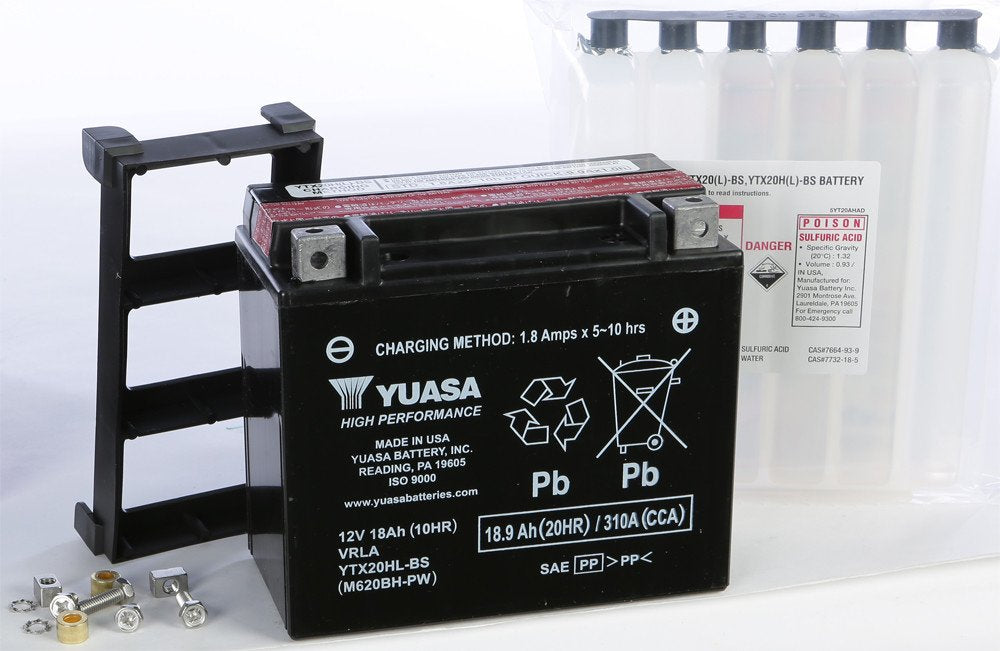 Yuasa High Performance Maintenance Free Battery Ytx20Hl-Bs-Pw Yuam620Bh-Pw Plt-120