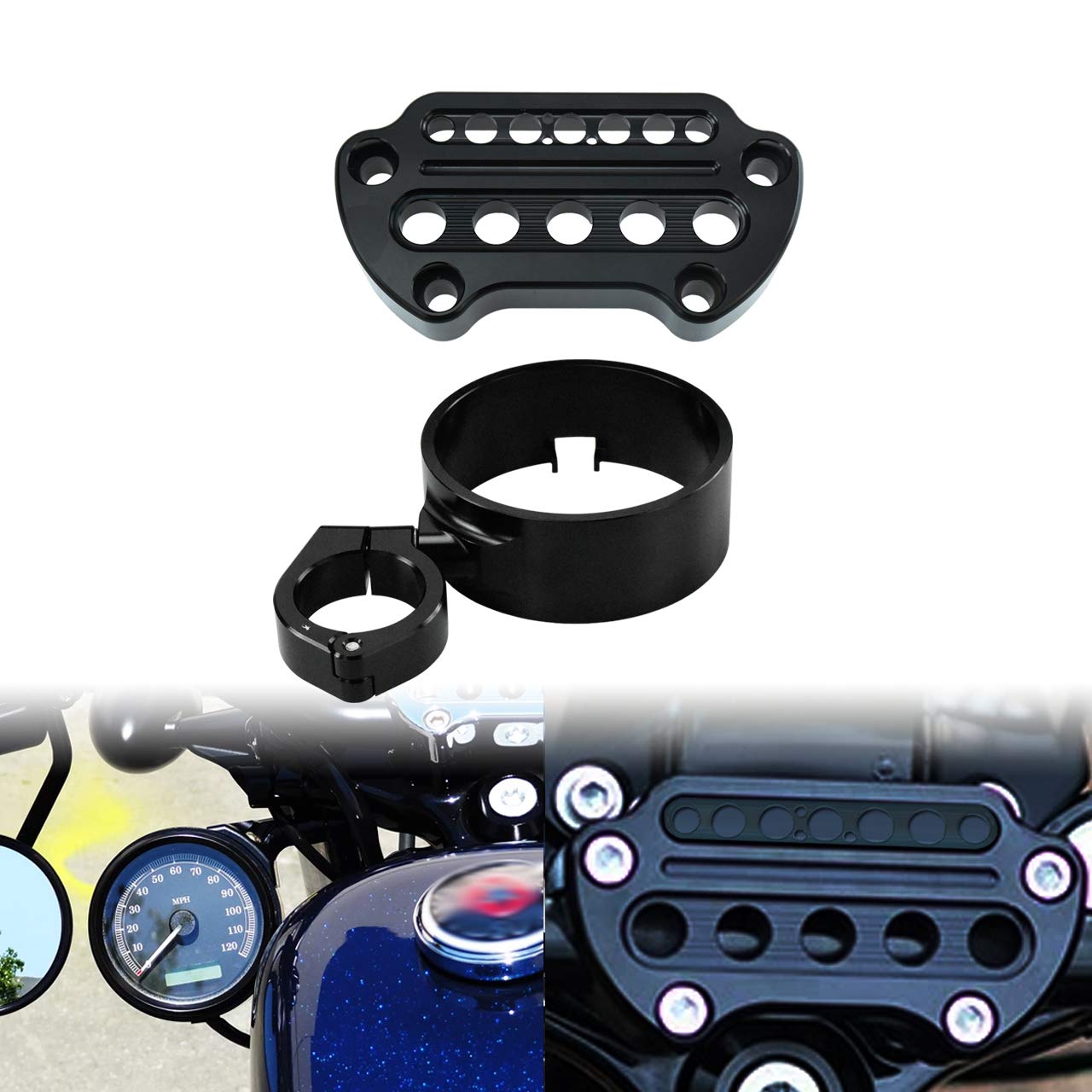 Hdbubalus Speedometer Side Mount Indicator Handlebar Clamp Fit For Harley Sportster Xl883 1200 1993-2020