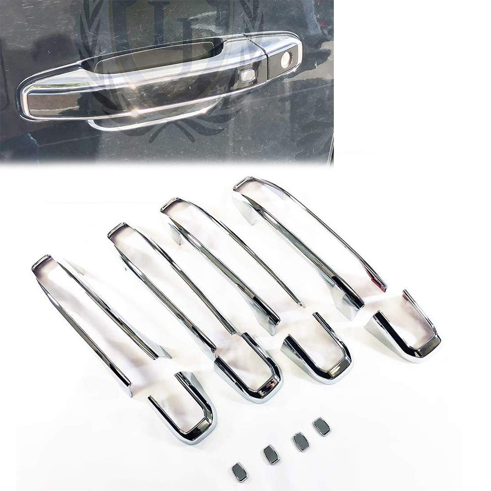 Lj International Quality Accessories Triple Chrome Plated Ltz Door Handle Trim Upgrade With Smart Key For Chevrolet Silverado Tahoe Suburan Yukon Sierra