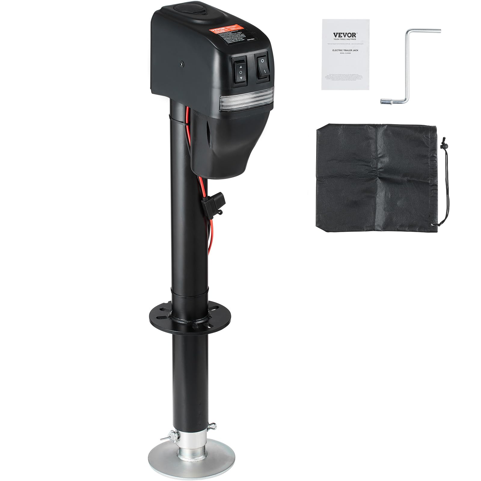 Vevor Electric Trailer Jack, Power Tongue Jack Weight Capacity 4000 Lbs, 9.84'-33.85' Electric Tongue Jack With Waterproof Cover For Lifting Rv Trailer, Horse Trailer, Utility Trailer, Yacht Trailer