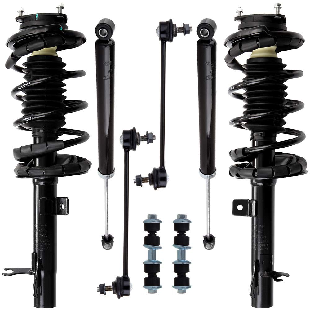 Lsailon Front Strut Spring Assembly + Rear Shock Absorber + Stabilizer Bar Link Kit Replacement For 2000-2005 For Ford Focus - 8Pcs