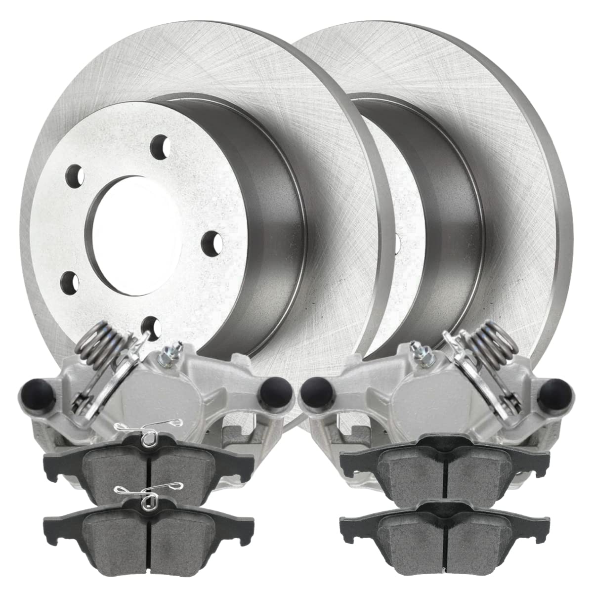 Autoshack Rear Brake Rotors Calipers And Ceramic Pads Kit Set Driver And Passenger Side Replacement For 2010 2012 Mazda 3 Sport 2010-2013 Mazda 3 2.0L Fwd Bcpkg0489