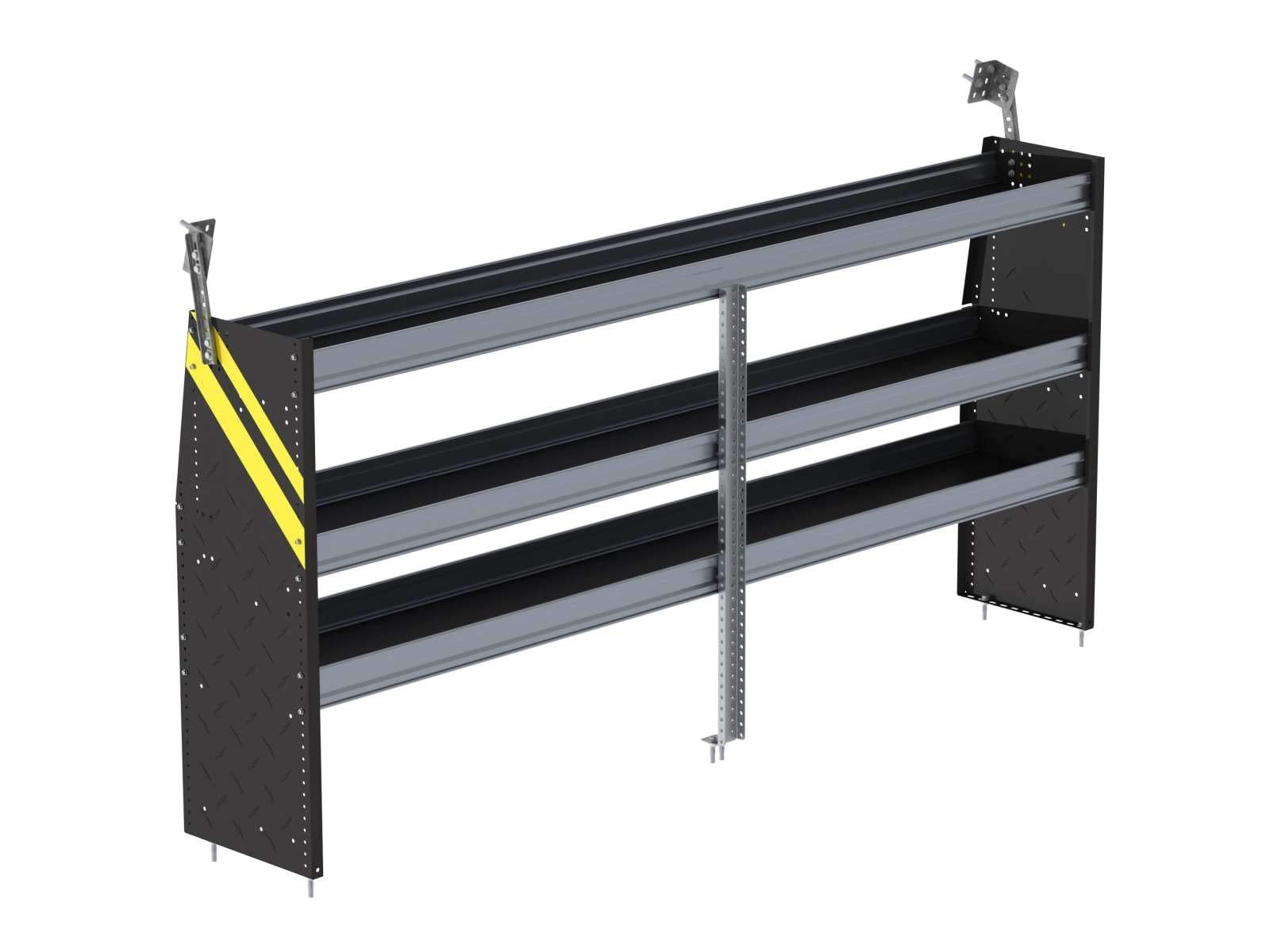American Truck Equipment Ranger Design Steel Shelving Unit For Low Roof Van, 14' X 44.5' X 96'. Model: N4-Rs96-3