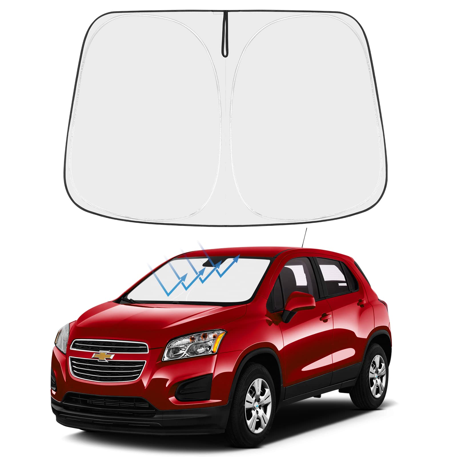 Proadsy Front Windshield Sun Shade Foldable Sunshade Protector Custom Fit 2013-2024 2025 Chevrolet/Chevy Trax Ls, Lt, Ltz, Premier, Suv Accessories 2025 Upgrade
