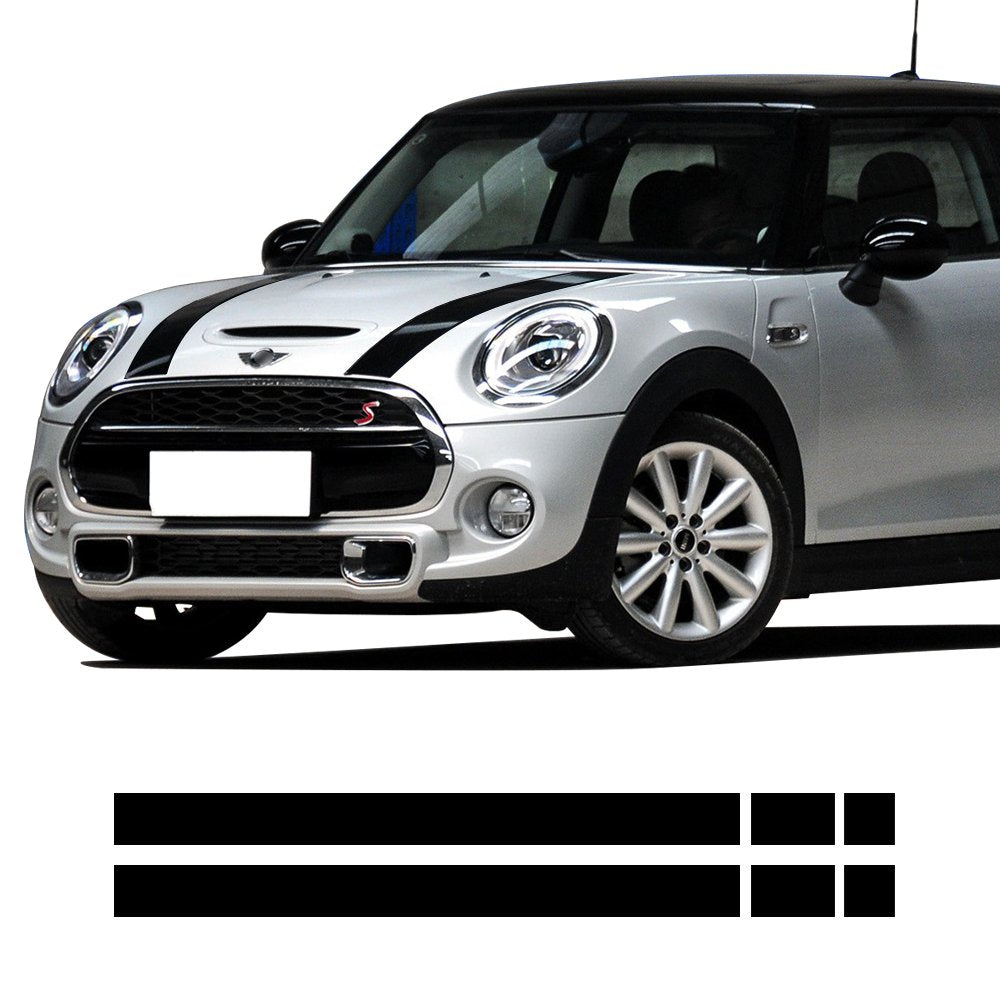 Car Hood Trunk Engine Cover Rear Vinyl Decal Bonnet Stripe Stickers For Mini Cooper F55 2015 2016 F56 2014-2016 (Gloss Black)