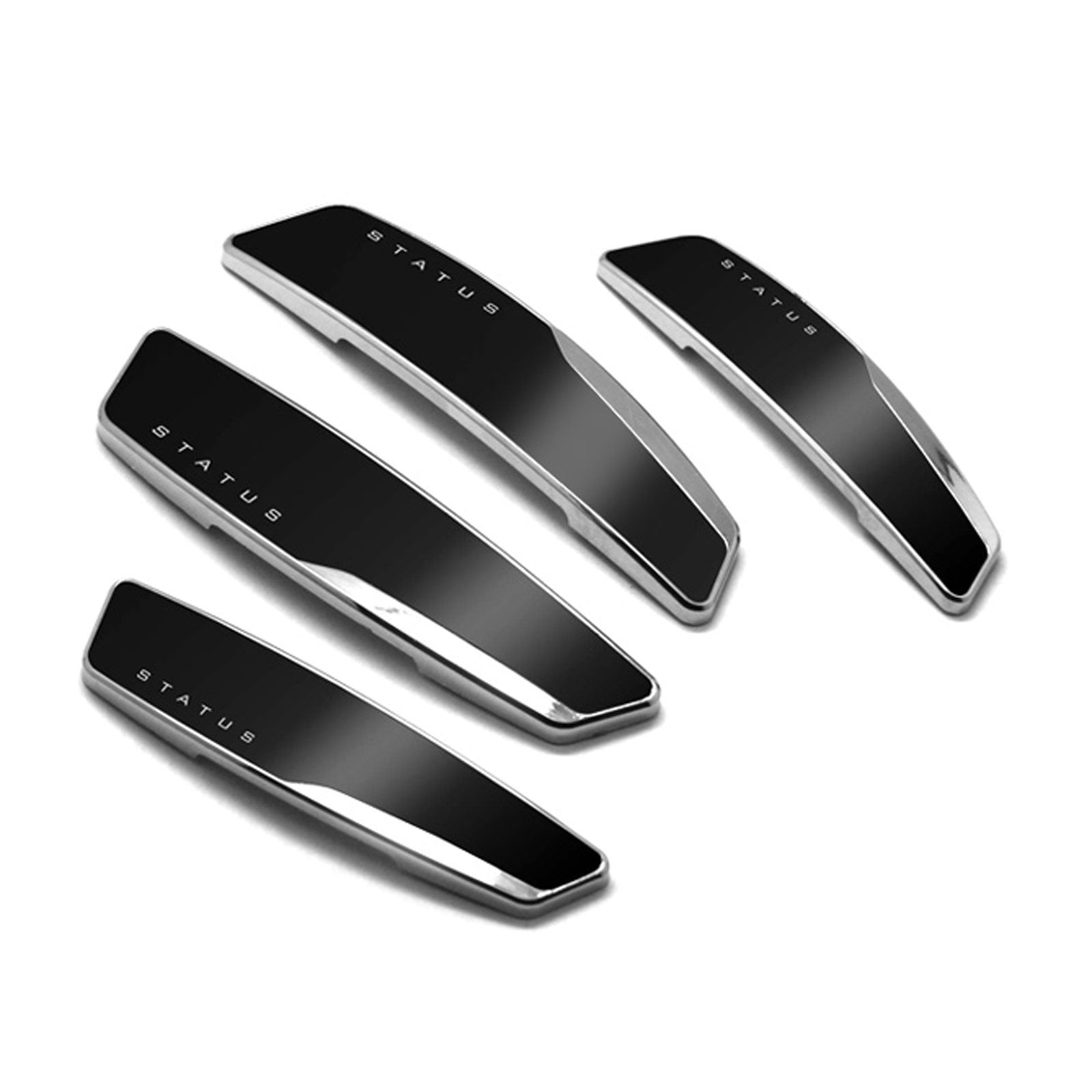 4 Pcs Status High Glossy Slim Door Edge Guards Bumper Protector Trim Guard Sticker Molding Black Color For Motors Auto Vehicle