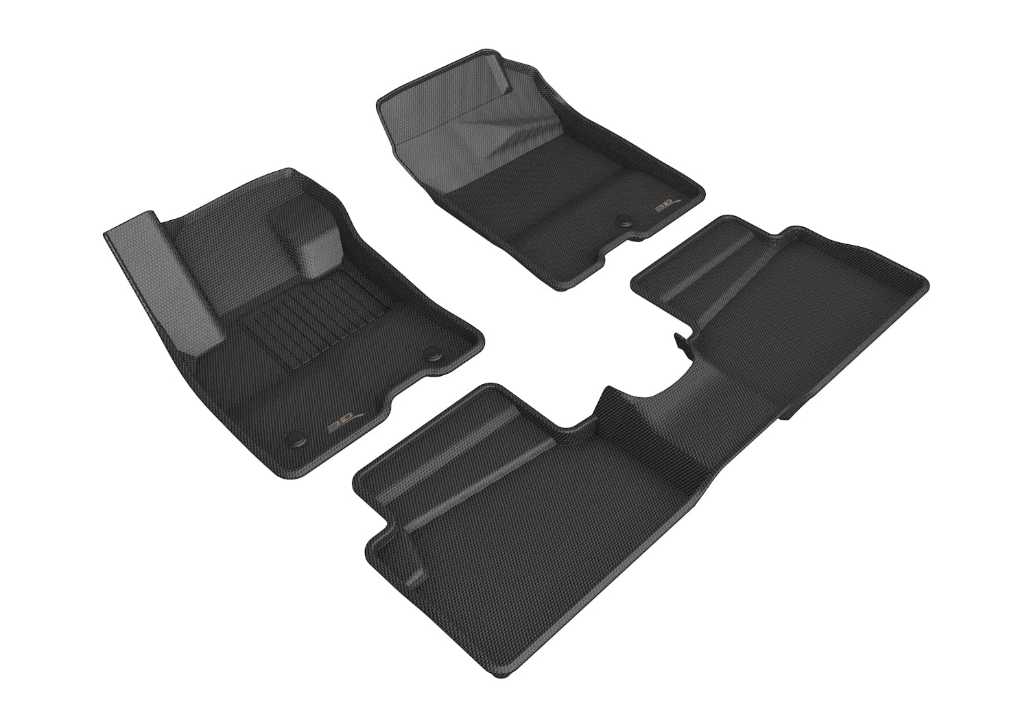 3D Maxpider Custom Fit Kagu Floor Mat (Black) For Ford Maverick Hybrid 2022-2024 , First And Second Rows