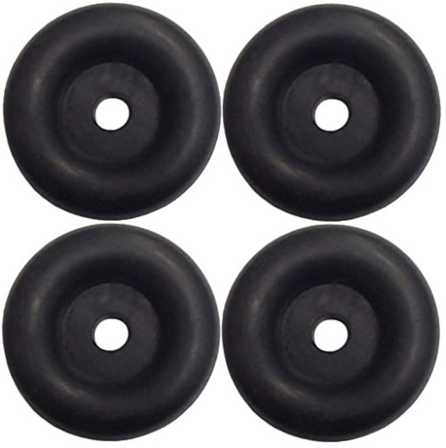 JQuad 2.5 Trailer Ramp Door Bumper (4 Pack) - Black Round Rubber Bump Stops for Truck Cargo Hatch