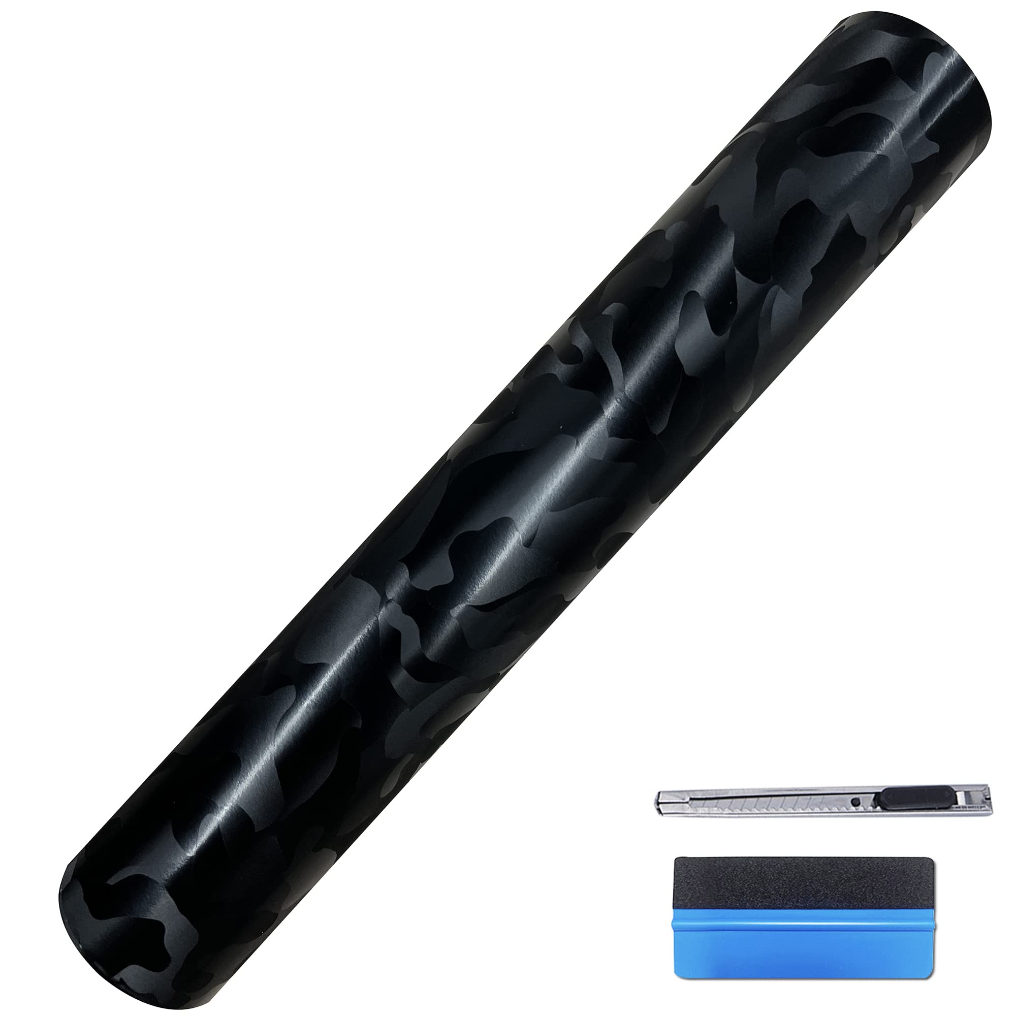 Lzlrun Forged Matte Carbon Fiber Black Vinyl Wrap Roll Air Release Sticker Sheet Film Diy Decal Car Auto Vehicle Morotcycle Self Adhesive (Ghost Black, 1.65Ft X 3.5Ft)