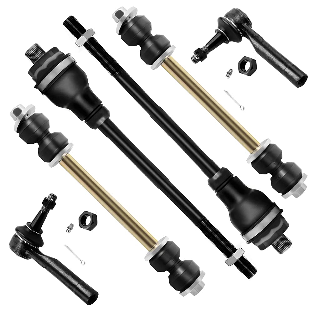 Scitoo 6Pcs Suspension Kit 2 Sway Bar Links 2 Outer 2 Inner Tie Rod Ends For Cadillac Escalade Ext For Chevrolet Avalanche 1500 02-06 Silverado 1500 For Gmc Sierra 1500 99-06 Tahoe Yukon 01-06 4Wd