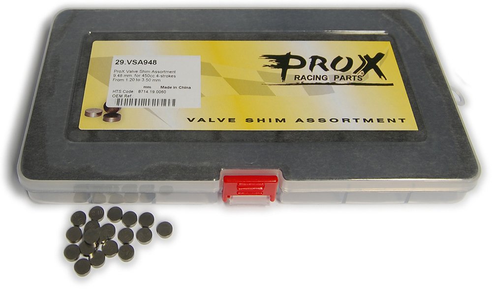 Prox Racing Parts 29.Vsa948 9.48Mm Size 1.20Mm-3.50Mm Thick Valve Shim Kit, Black
