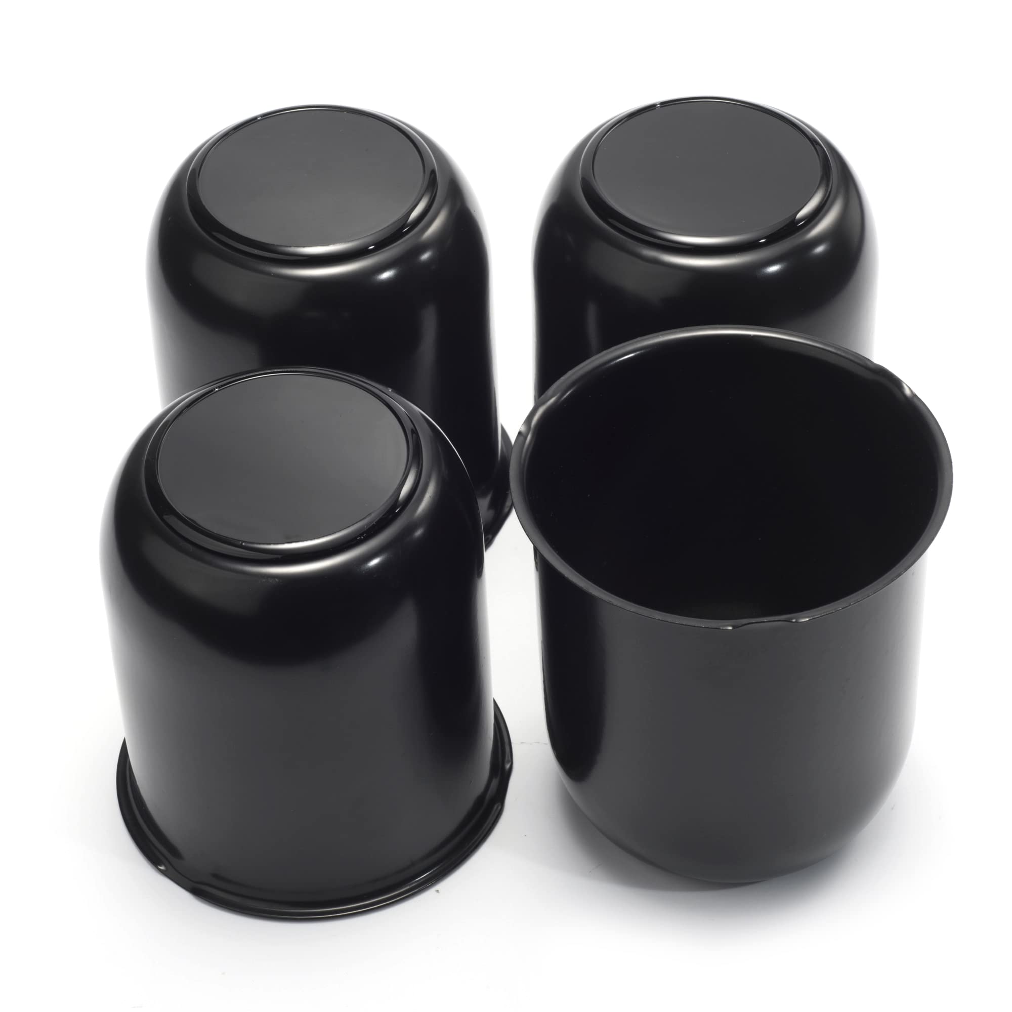 Gtownworks 4Pcs 3.19 Inch Wheel Center Caps Fit 3.19' Center Bore Truck Trailer Rv Suv Wheels Rims, Carbon Steel Black Push Through Hub Covers