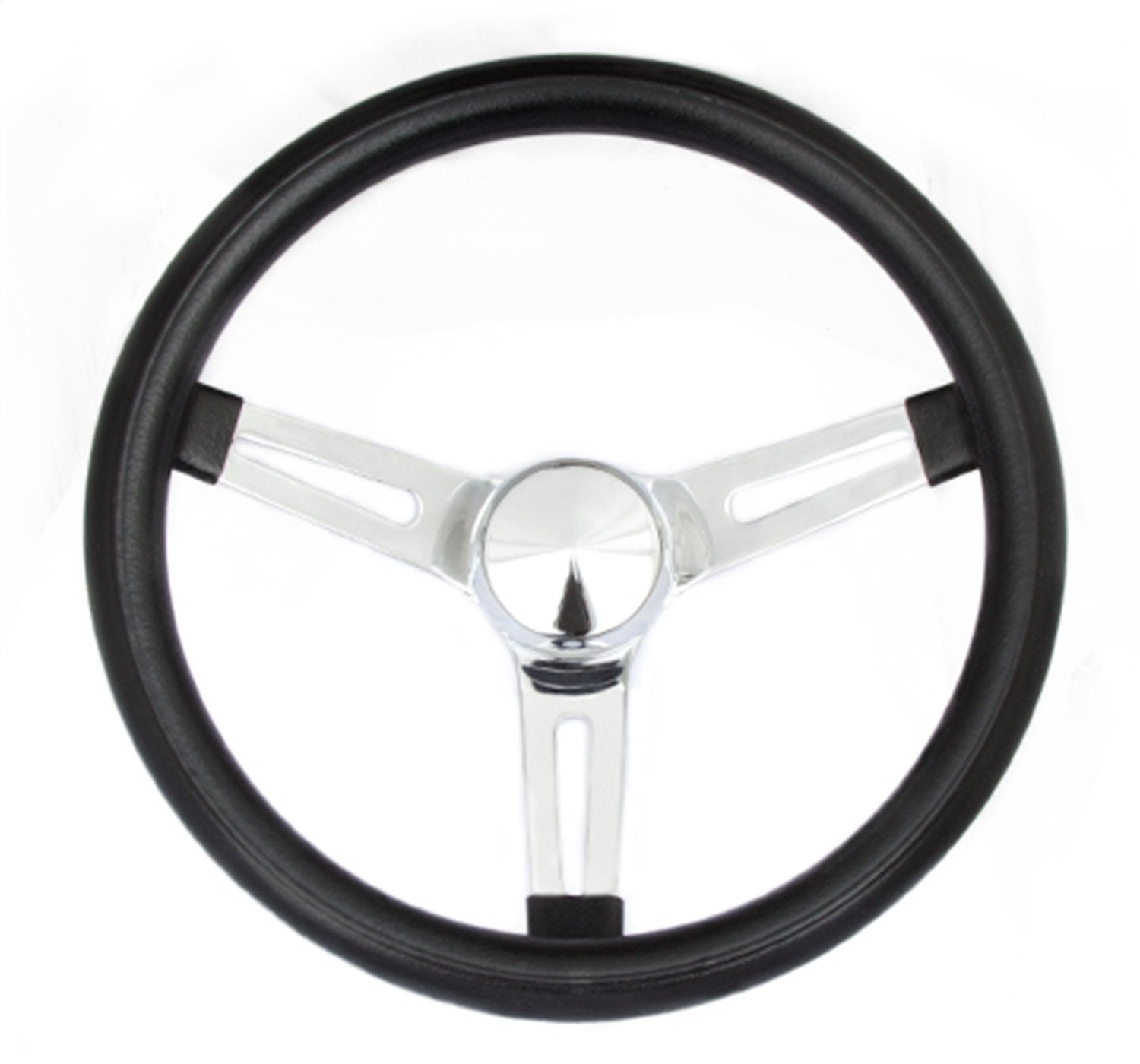 Grant 8546 Classic Series 13.5 Inch Black 3-Slotted Chrome Spokes Steering Wheel