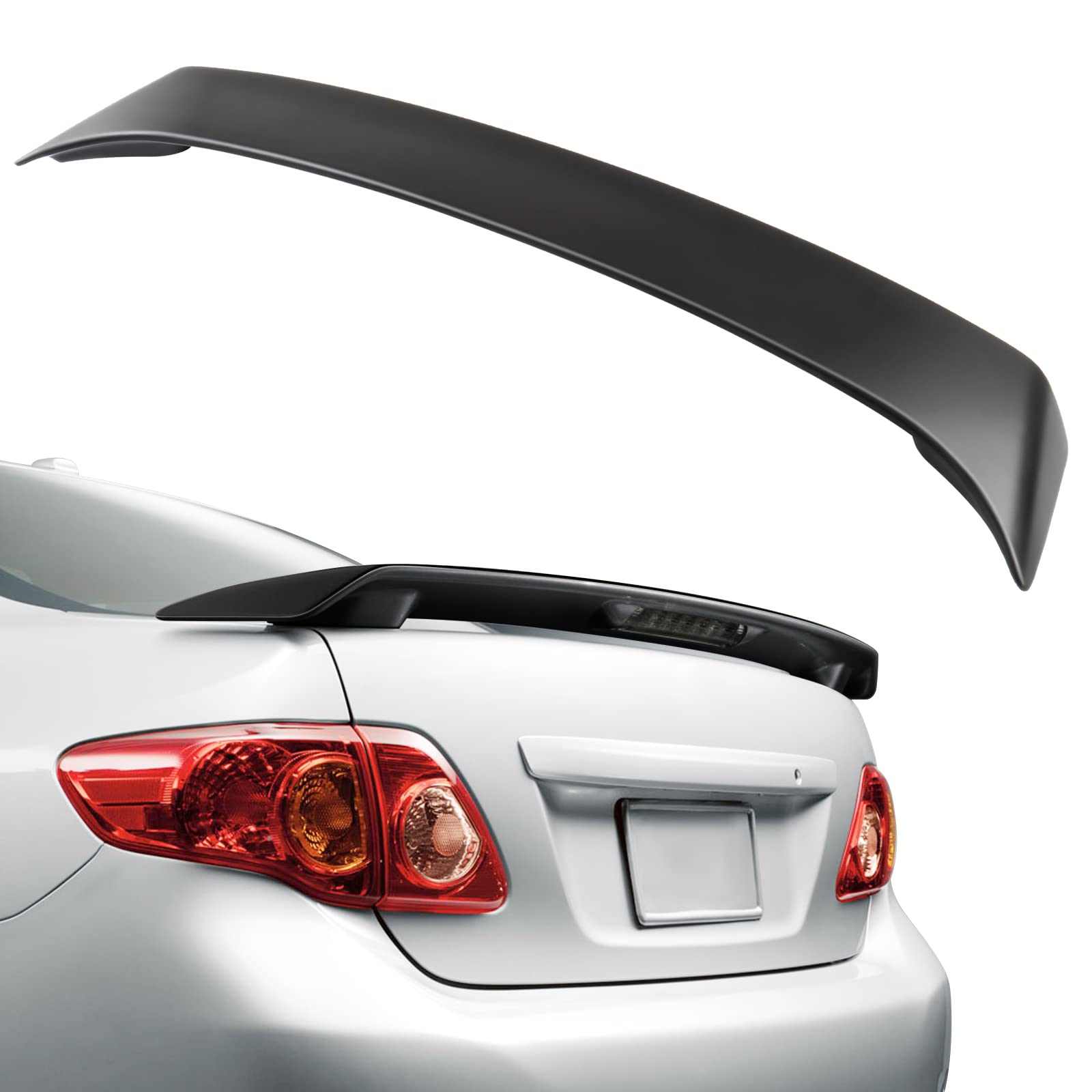 Findauto Abs Rear Trunk Spoiler Wing With 3Rd Brake Light Fits For 2003-2013 For Toyota Corolla Trunk Lip Spoiler