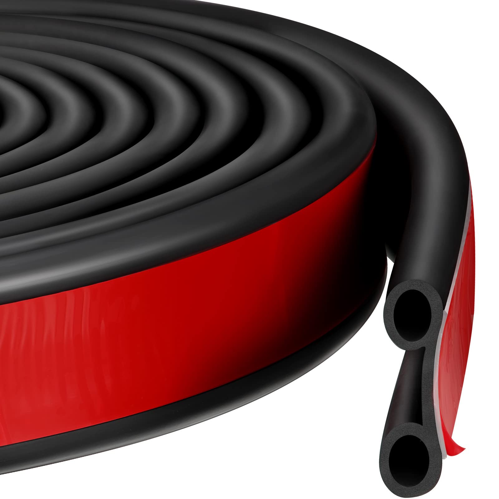 Tallew 17.4 Ft Tailgate Seal Epdm Rubber Tailgate Seal Adhesive Camper Shell Seal Double Bulb Automotive Weather Stripping For Pickups Truck And Windproof, Waterproof, Soundproof, Noise Reduction