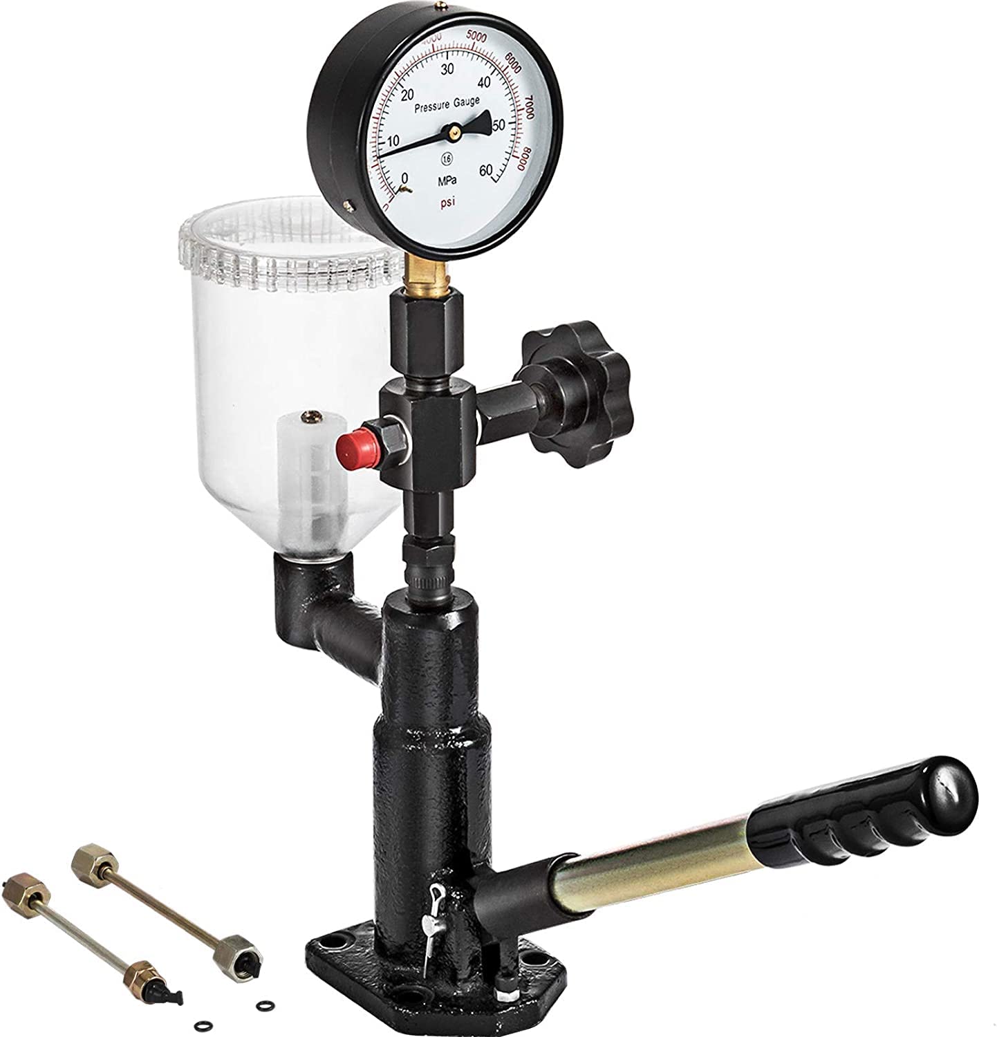 Vevor 400Bar 6000Psi Diesel Fuel Injector Tester Diesel Injector Nozzle Tester With Dual Scale Gauge To Adjust Injector Nozzle Pressure And Testing Diesel Injector Nozzle Pop Pressure Tester