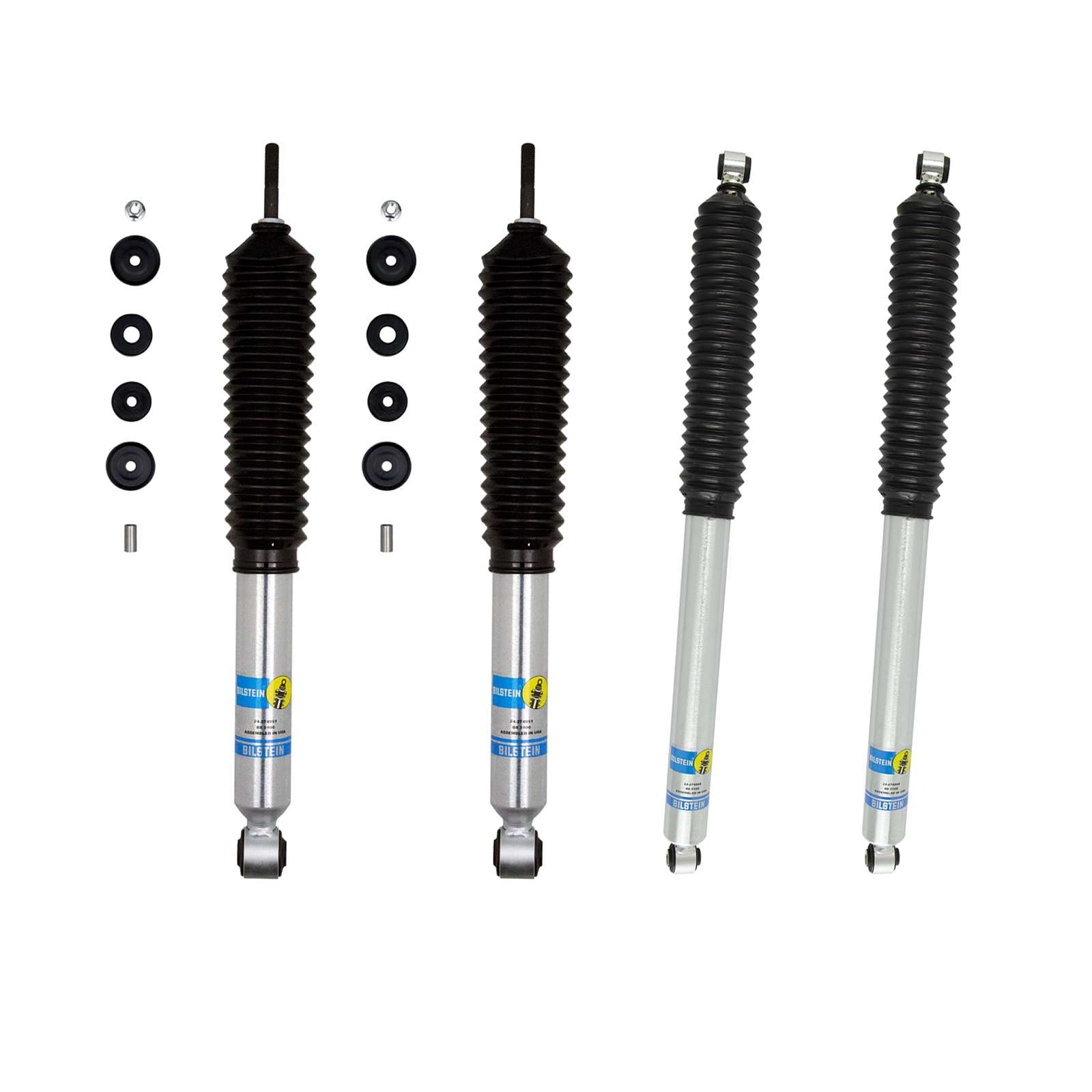 Bilstein 24-274951 24-274968 Set Of 5100 Front & Rear Monotube Shocks Fits 2017 2024 F250 F350 Super Duty 4Wd With 2-2.5” Front Lift & 0-1” Rear Lift