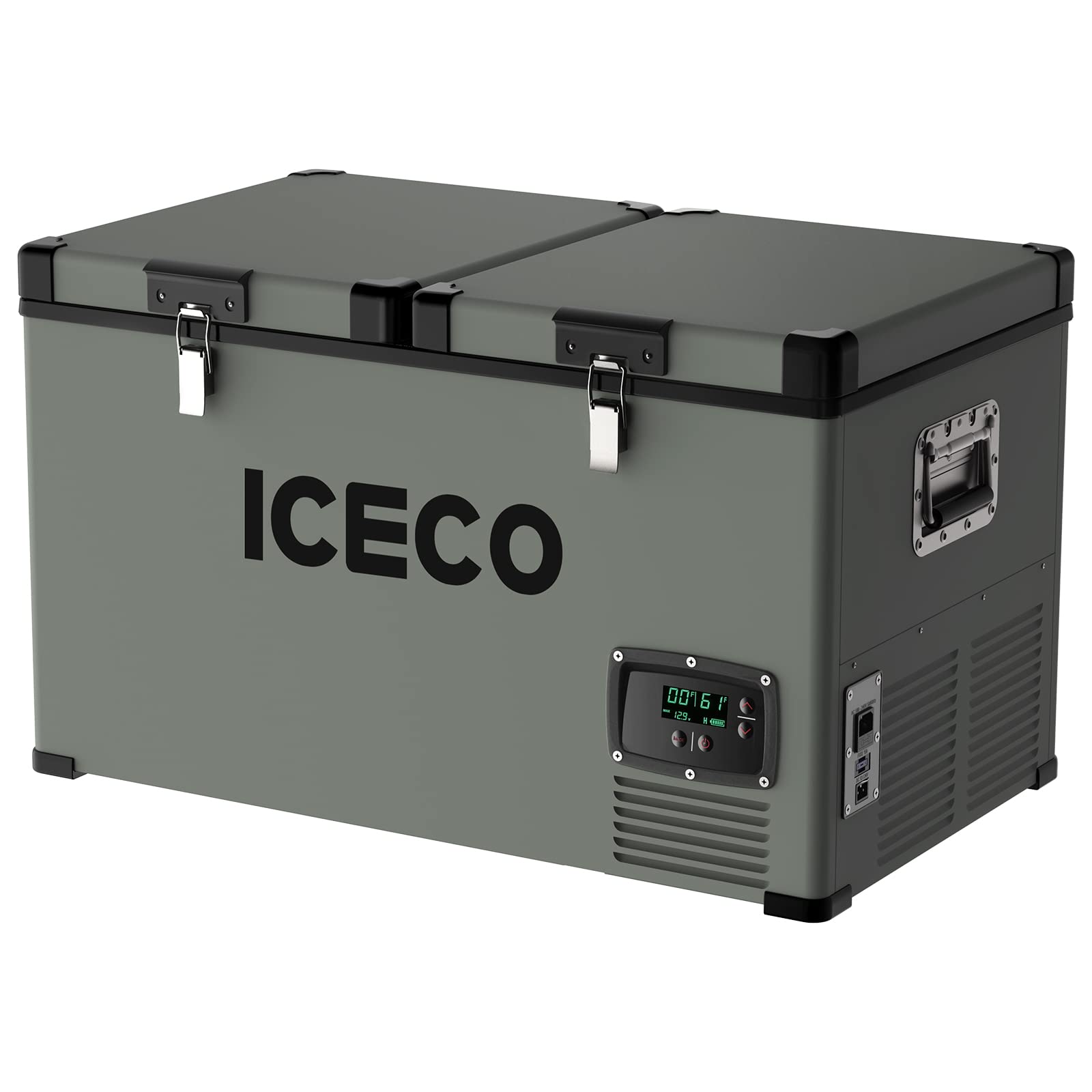 Iceco Vl60 Dual Zone Portable Refrigerator With Secop Compressor, 60 Liters Platinum Compact Refrigerator, Dc 12/24V, Ac 110-240V, 0? To 50?, Home & Car Use (With Insulated Cover)