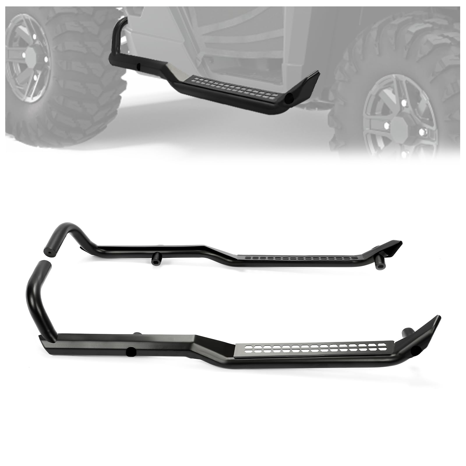Kojem Rock Guards Sliders Side Steps Compatible With 2018-2023 Polaris Ranger Xp/ 1000/ Xp 1000, 2019-2022 Pro Xd Nerf Bars W/Boot Scraper Replace For Part# 2882530