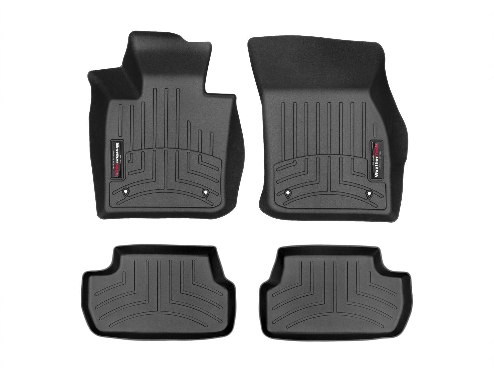Weathertech Custom Fit Floorliners For Mini Hardtop, Cooper Se (Electric) - 1St & 2Nd Row (44675-1-2), Black