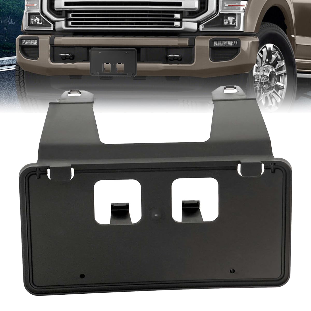 Karpal Front License Plate Bracket Holder License Plate Frames Fit For 2020 2021 2022 Ford F250 F350 Super Duty Lc3Z-17A385-Ab Easy Mount