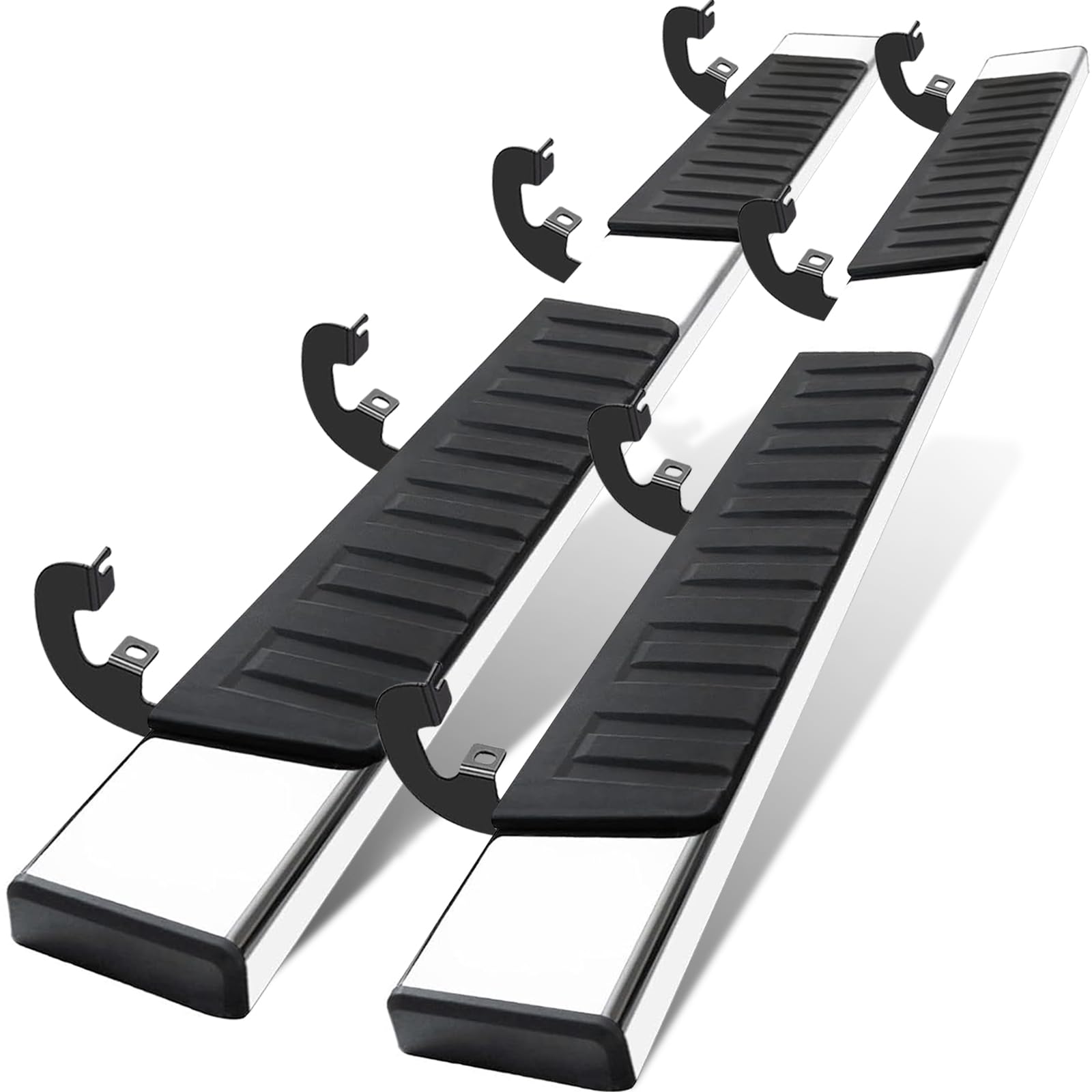 Comnova 6 Inches Running Boards& Steps Step Bars Compatible With 2019-2024 Chevy Silverado 1500, 2020-2024 Silverado/Sierra 2500Hd 3500Hd Crew Cab, A Pair Running Boards For Silverado Crew Cab.