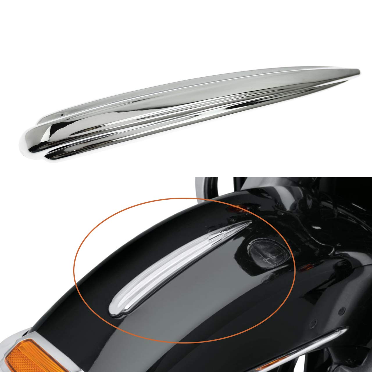 Hdbubalus Motorcycle Chrome Front Fender Trim Fit For Harley Touring Trike Models 1984-2023 Heritage Softail 1986-2017 Fld 2012-2016