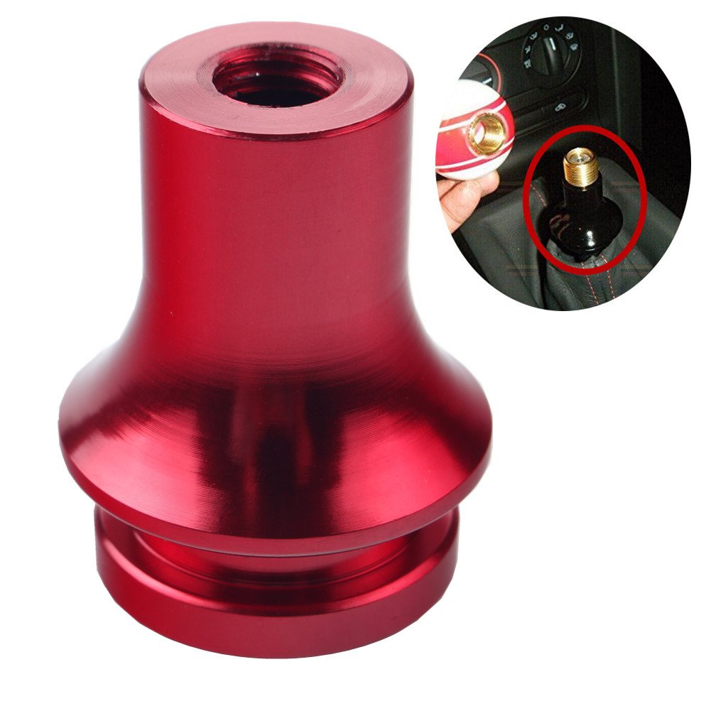Dewhel Jdm Shift Knob Boot Retainer/Adapter For Manual Gear Shifter Lever 10X1.5 Color Red