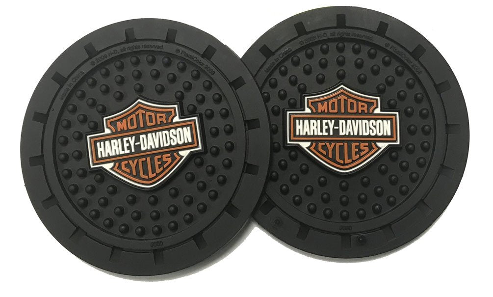 Harley-Davidson Orange Bar & Shield Drink Holder Coasters, Set Of 2 Cg625
