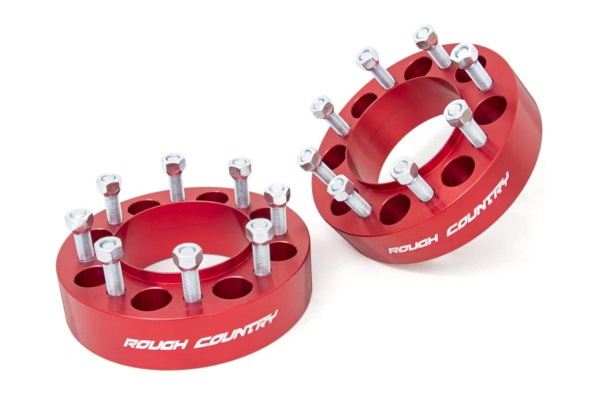 Rough Country 2' Wheel Spacers For Ford F-250/F-350 Superduty 4Wd (2003-2024) - Fits 8X170Mm Bolt Pattern, Anodized Red, 2 Pcs
