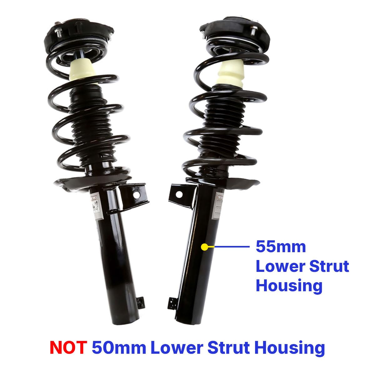 Autoshack Front Complete Strut Coil Springs Assy Pair Driver And Passenger Side Replacement For Audi A3 Quattro Vw Beetle Cc Golf Rabbit Eos Jetta Passat Fwd W/55 Mm Lower Strut Housing Cst100279Pr