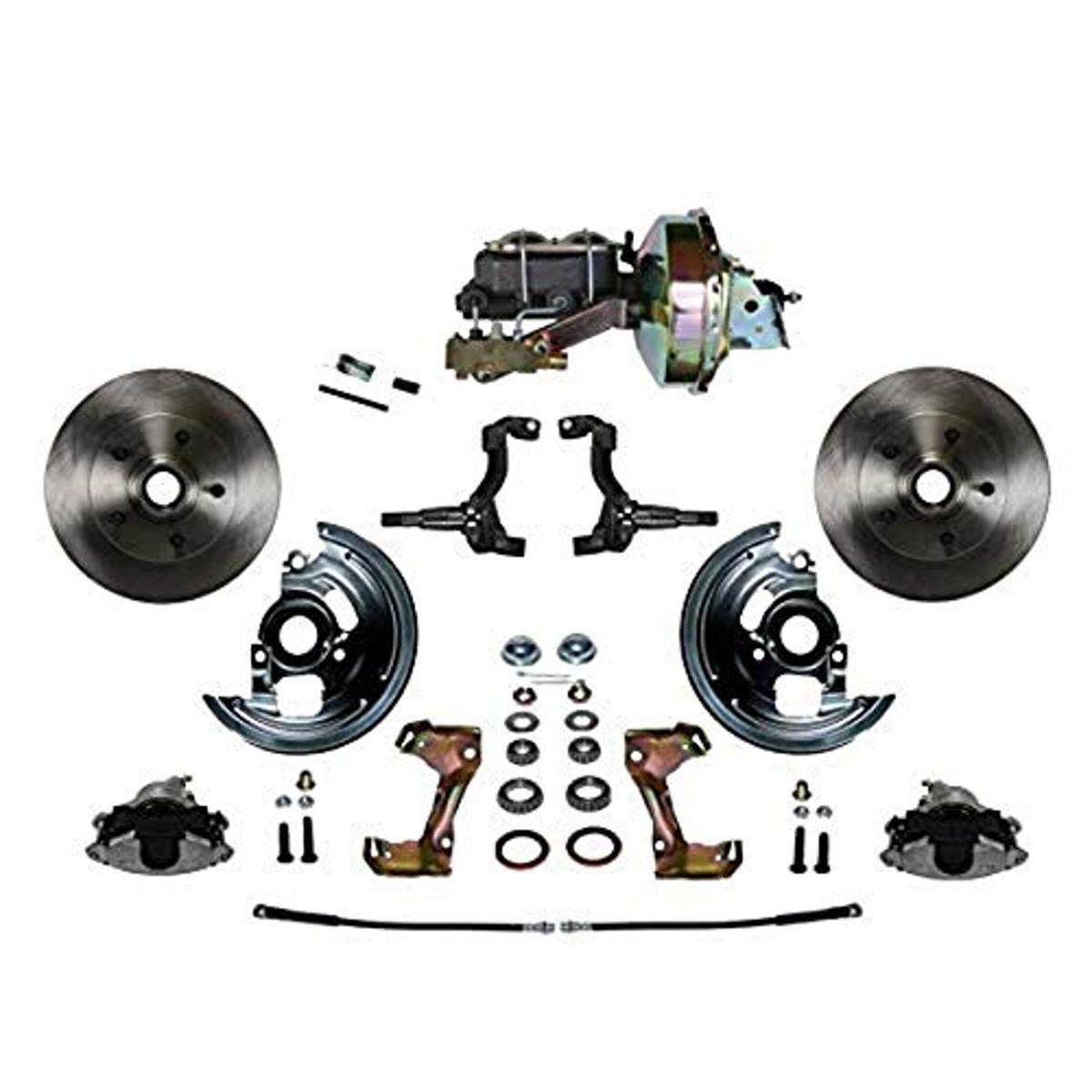 Leed Brakes Power Front Disc Brake Conversion Kit With 9' Zinc Booster Cast Iron M/C Disc/Drum Side Mount