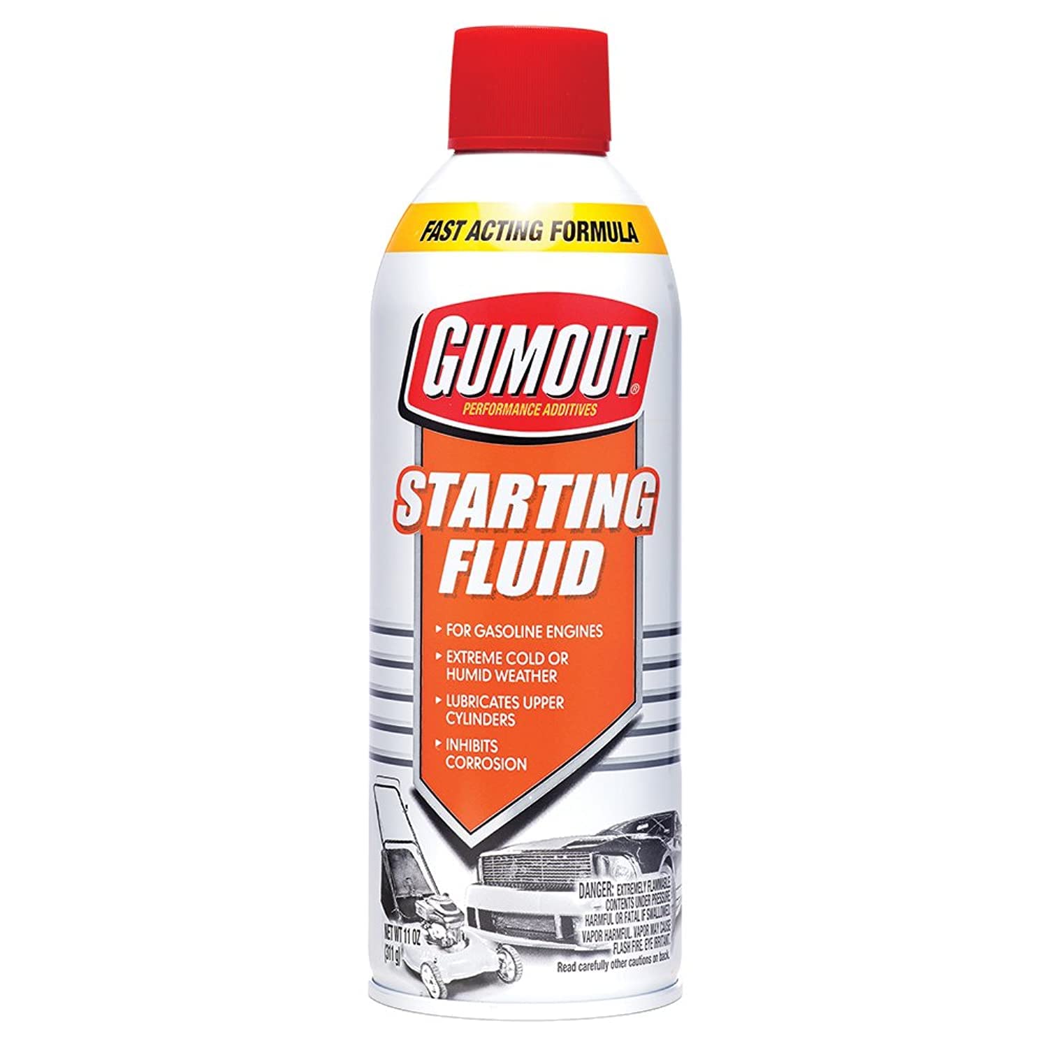 Gumout 5072866 Starting Fluid - Starter Fluid Spray For Gasoline Engines And Lawn Mowers To Inhibit Corrosion And Lubricate Upper Cylinders - Extreme Weather, Carb, Air Cleaner, Or Intake, 11 Oz.
