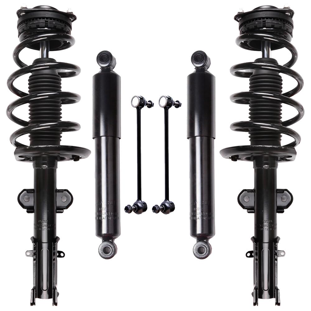 Roadfar Suspension Kit 6Pcs Struts Suspension Kit Front Strut Spring Assembly Rear Shock Absorber Stabilizer Bar Link Kit Fit For 2008-2016 For Chrysler Town & Country