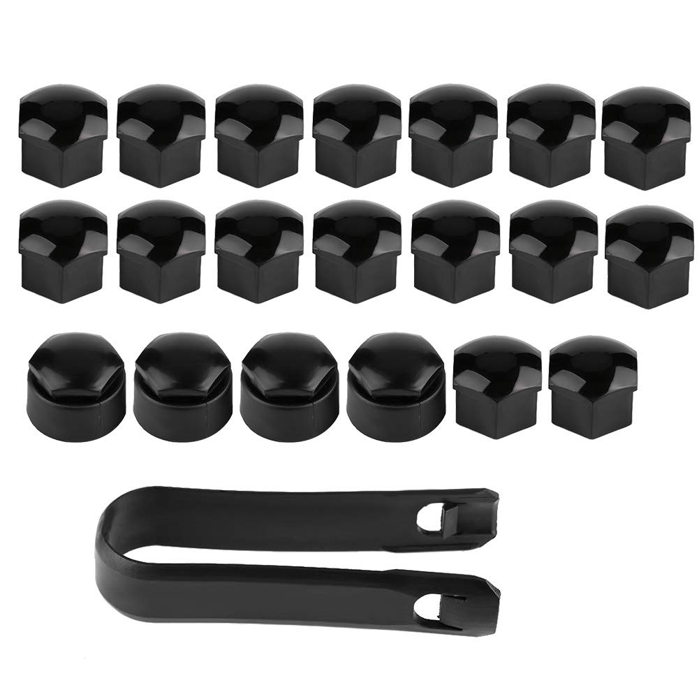 For Audi Lug Nut Covers Senyar 20Pcs 17Mm Car Wheel Bolt Nut Cover, Universal Covers Caps Auto Hub Screw Protection Anti-Theft Cover Cap For Auto (Black)