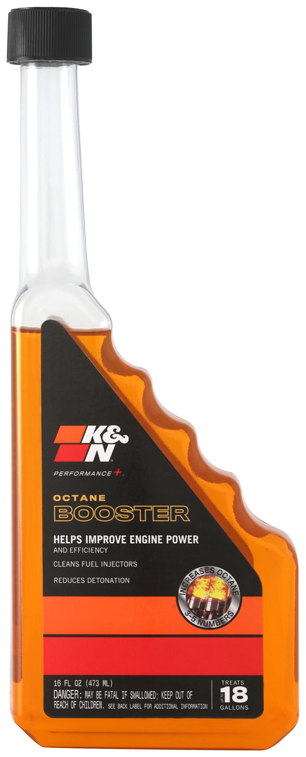 K&N Performance+ Octane Booster: Boosts Octane And Improves Engine Performance, 16 Ounce Bottle Treats Up To 18 Gallons, 99-2020
