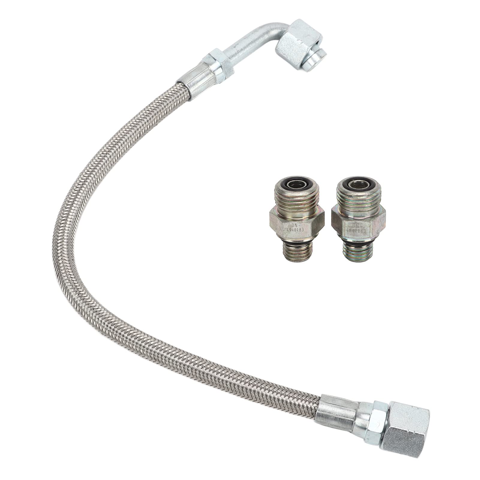 Turbo Oil Feed Line Tube, Turbo Oil Feed Line Tube 3927911 Metal Alloy Turbine Supply Pipe With Connector Replacement For 5.9L 24V 1998 2002