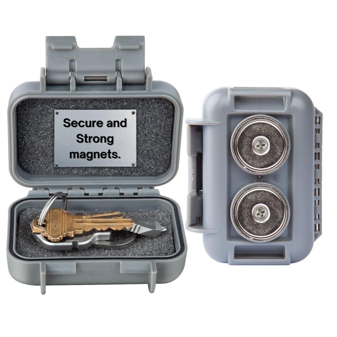 Gorilla Box Magnetic Key Holder Will Hide A Key For Your Car - Key Hider Outdoor - Key Holder Under Car (Extra Large, Grey)