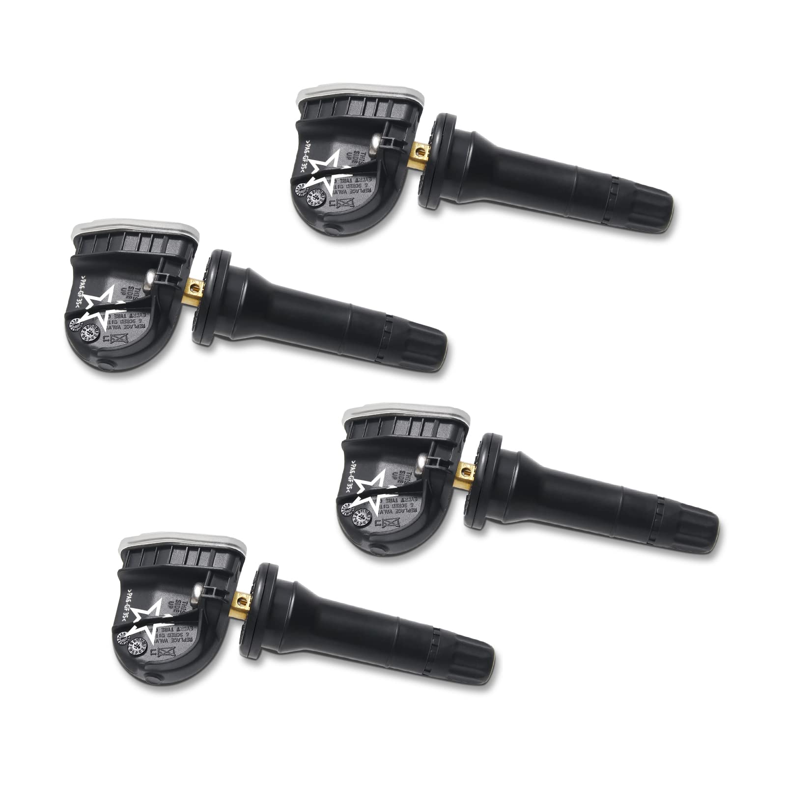 Tpms Sensors Set Of 4, Tire Pressure Monitoring System, Tpms Tire Pressure Sensor For Gm Bucik Cadillac Chevrolet Gmc Pontiac 315Mhz Replace# 13598771, 13598772, 13598773, 13589597, 13516164, 23445327