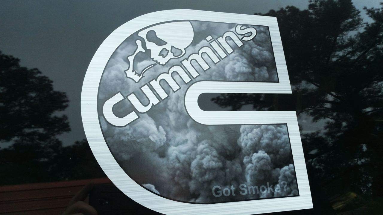 Black Smoke W/Skull Decal Sticker Set - 6 Piece - Made For Cummins Powered Vehicles - Not Made By Cummins
