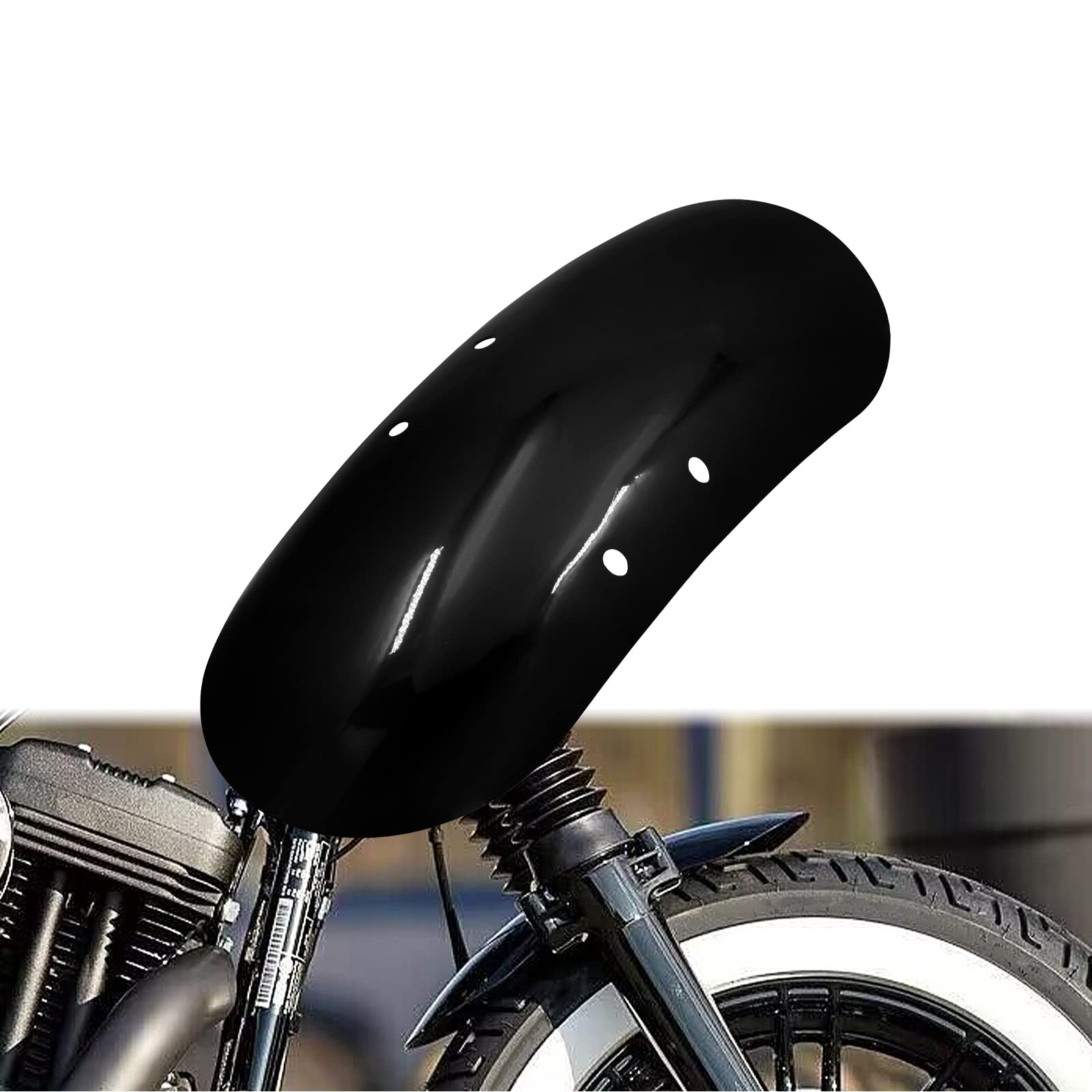 Hdbubalus Motorcycle Short Front Fender Mudguard Fit For Harley Sportster Forty Eight Xl1200X 2010-2020 Gloss Black
