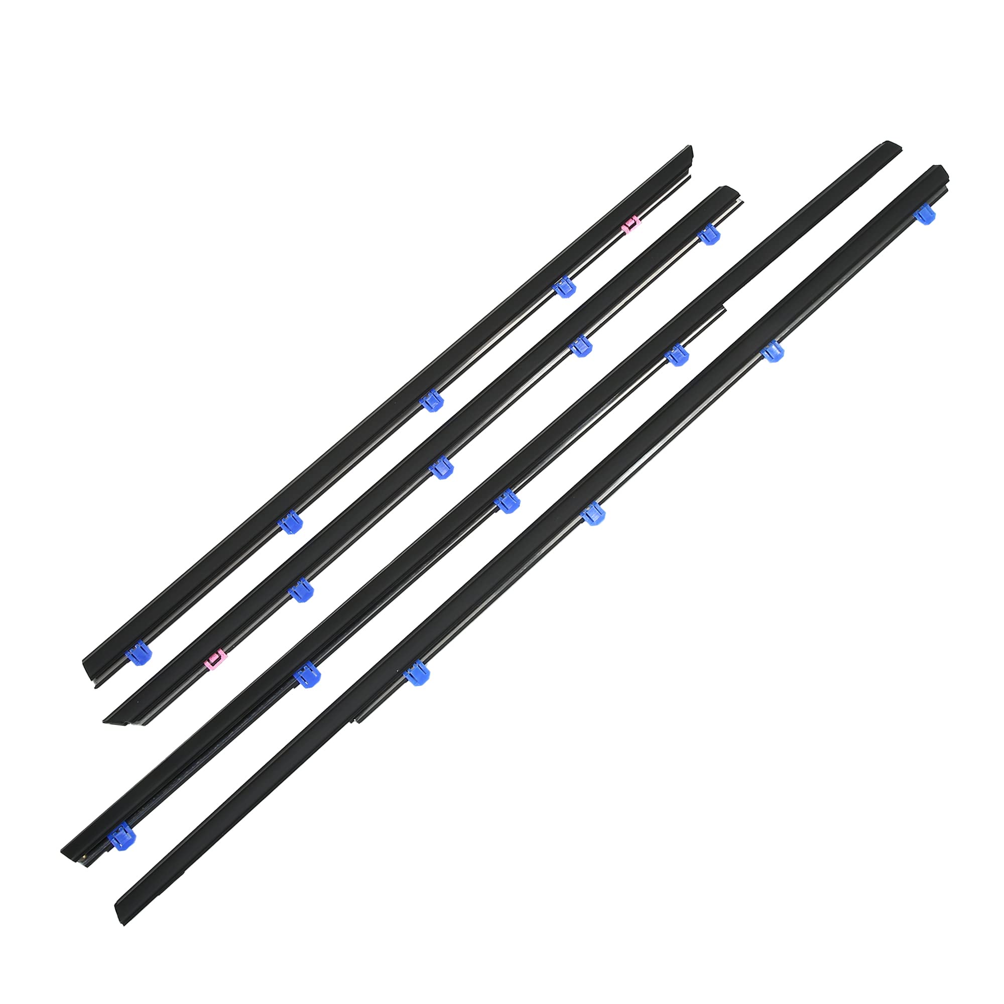 Motoforti Weatherstrip Window Trim Seal Belt Kit, Car Outside Window Seal Belt, For Honda Civic 2012-2015, Abs, 72450Tr0A01, Black, 1 Set, Front Rear Left Driver Right Passenger Side