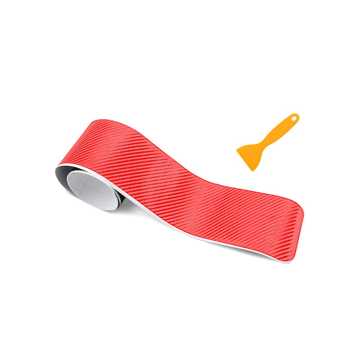 Car Rear Bumper Protector Guard, Carbon Fiber Anti-Scratch Sticker To Protect Car Door Edge, Trunk Sill Door Entry Trim Cover Guards, Exterior Accessories Universal For Most Cars, Suvs (Red)