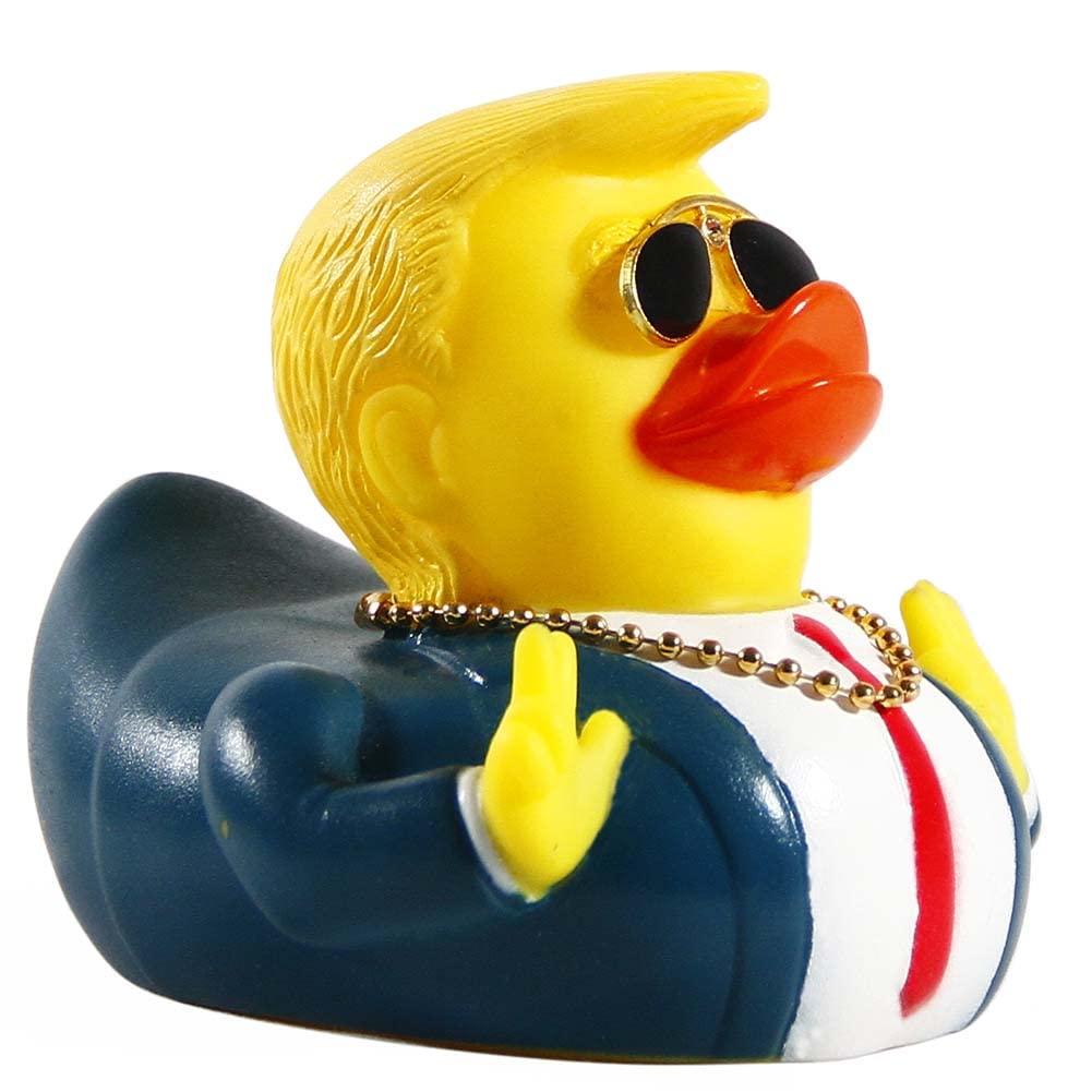 Rubber Ducks Car Duck Dashboard Decoration Squeak Trump Ducks Toys Car Ornaments Car Décor Accessories With Sunglasses And Golden Necklace