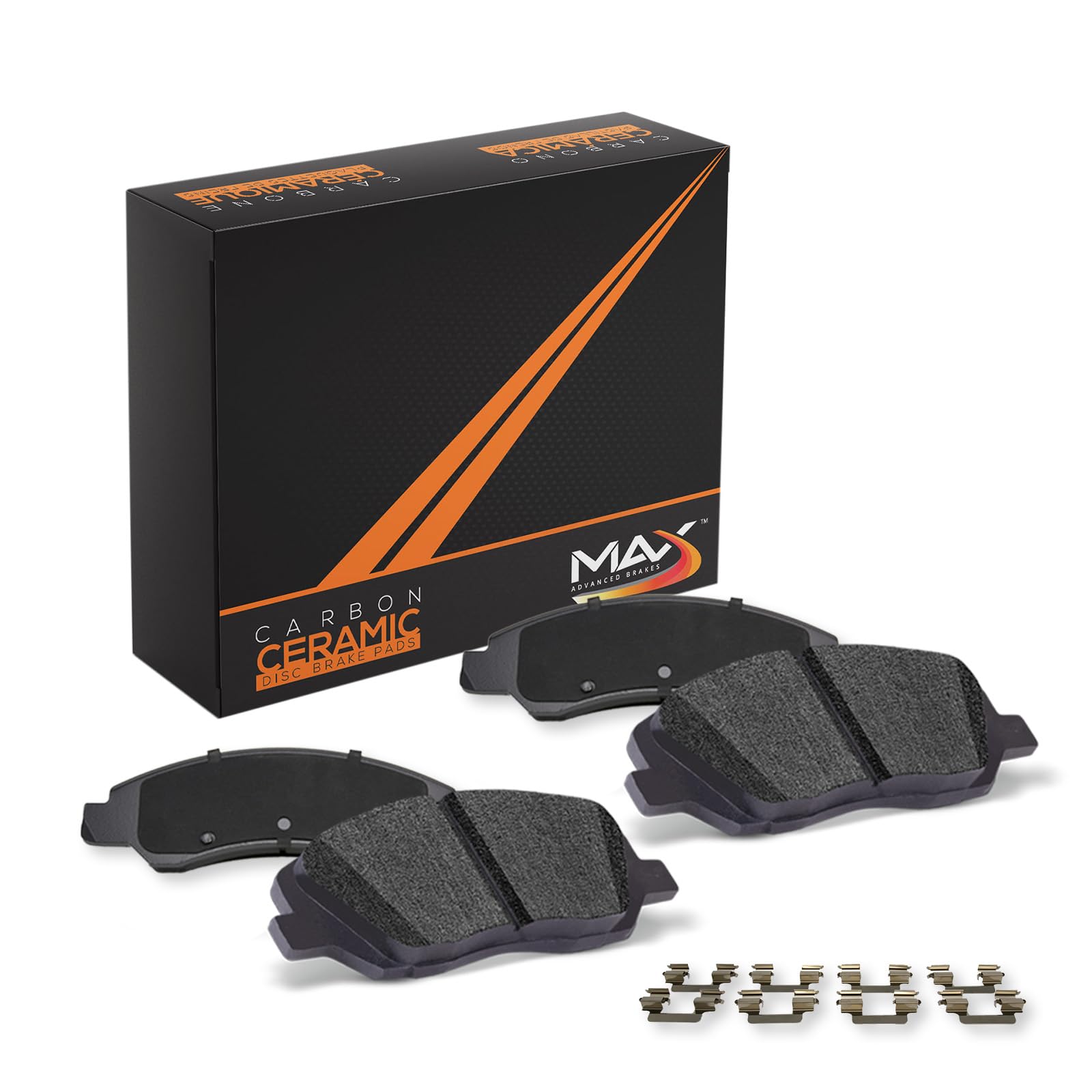 Max Advanced Brakes Rear Brake Pad Compatible With 2014 2015 2016 2017 2018 2019 2020 2021 2022 2023 Jeep Cherokee Compass Renegade Compatible With 200, Carbon Ceramic Pad W/Hardware